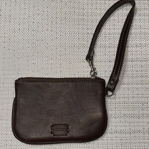 DANILOS Chestnut Brown Genuine Leather Wristlet Pouch Wallet